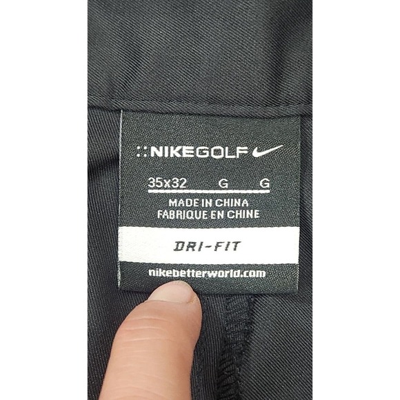 Nike Golf Pants Mens 35‎ x 32 Black Flat Front Dri-Fit Polyester - Picture 4 of 9